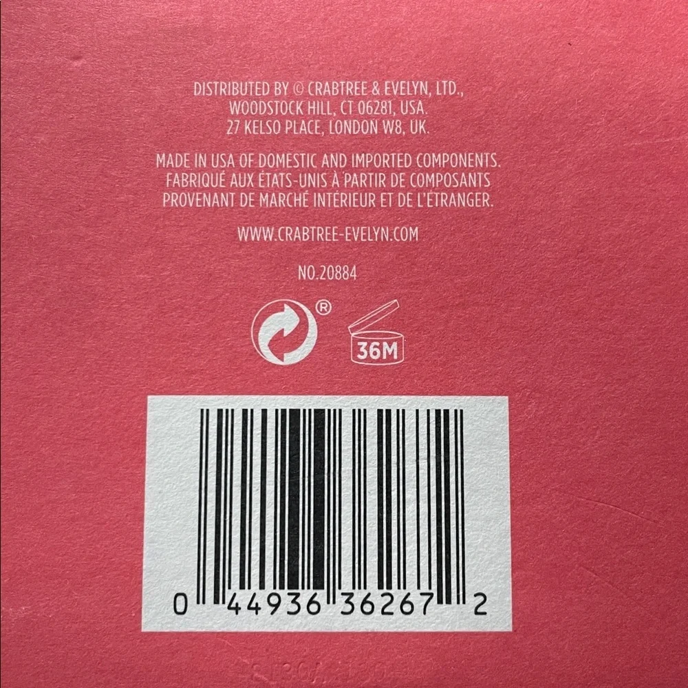 New Crabtree & Evelyn Rosewater & Pink Peppercorn Hydrating Body Scrub sealed